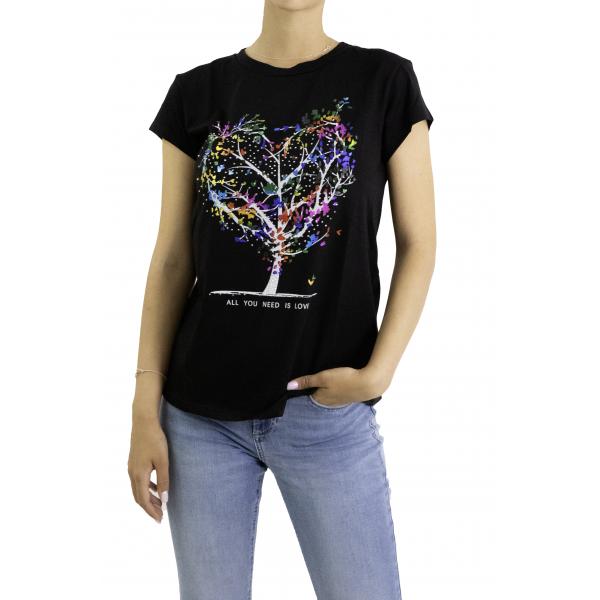 t shirt con stampa albero 